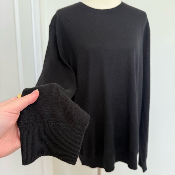 Saks Fifth Avenue Black Wool Sweater Men's XL - Picture 3 of 10